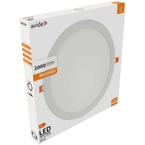 Avide LED Beépíthető Kerek Mennyezeti Lámpa ALU 24W NW 4000K (ACRPNW-R-24W-ALU)