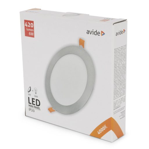 Avide LED Beépíthető Kerek Mennyezeti Lámpa ALU Szatén nikkel 6W NW 4000K (ACRPNW-R-6W-ALU-SN)
