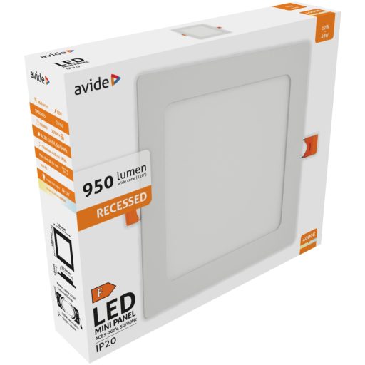 Avide LED Beépíthető Négyzetes Mennyezeti Lámpa ALU 12W NW 4000K (ACRPNW-S-12W-ALU)