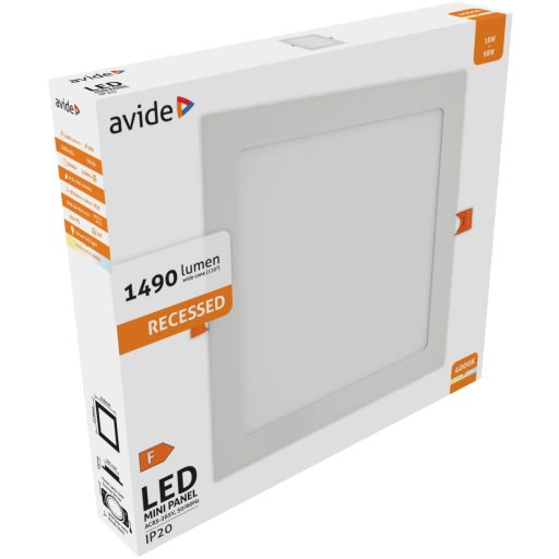 Avide LED Beépíthető Négyzetes Mennyezeti Lámpa ALU 18W NW 4000K (ACRPNW-S-18W-ALU)