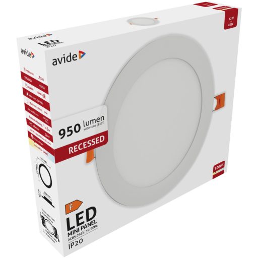 Avide LED Beépíthető Kerek Mennyezeti Lámpa ALU 12W WW 3000K (ACRPWW-R-12W-ALU)