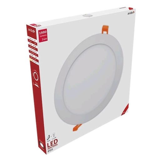 Avide LED Beépíthető Kerek Mennyezeti Lámpa ALU 24W WW 3000K (ACRPWW-R-24W-ALU)