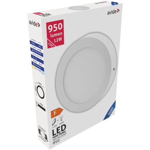 Avide LED Falra Szerelhető Kerek Mennyezeti Lámpa ALU 12W CW 6400K (ACSMCW-R-12W-ALU)