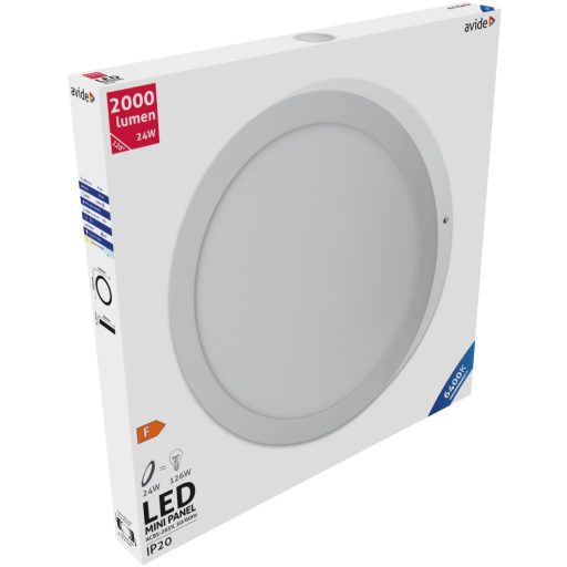 Avide LED Falra Szerelhető Kerek Mennyezeti Lámpa ALU 24W CW 6400K (ACSMCW-R-24W-ALU)