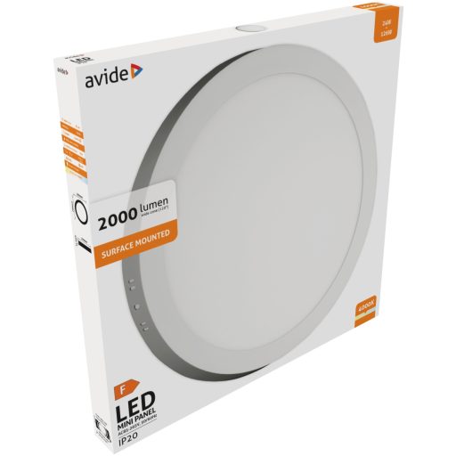 Avide LED Falra Szerelhető Kerek Mennyezeti Lámpa ALU 24W NW 4000K (ACSMNW-R-24W-ALU)