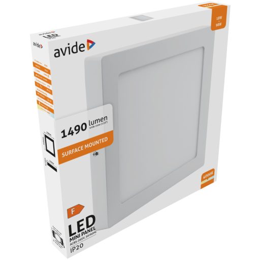 Avide LED Falra Szerelhető Négyzetes Mennyezeti Lámpa ALU 18W NW 4000K (ACSMNW-S-18W-ALU)