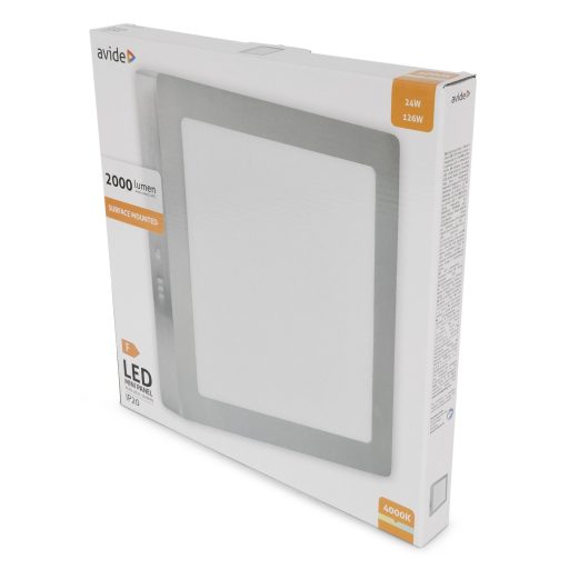 Avide LED Falra Szerelhető Négyzetes Mennyezeti Lámpa ALU Szatén Nikkel 24W NW 4000K (ACSMNW-S-24W-ALU-SN)