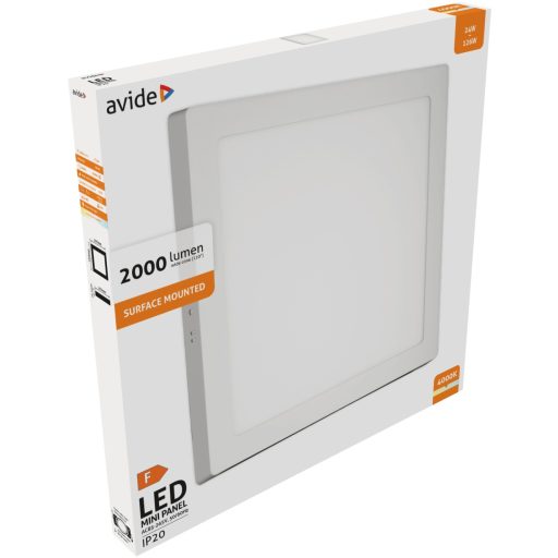 Avide LED Falra Szerelhető Négyzetes Mennyezeti Lámpa ALU 24W NW 4000K (ACSMNW-S-24W-ALU)