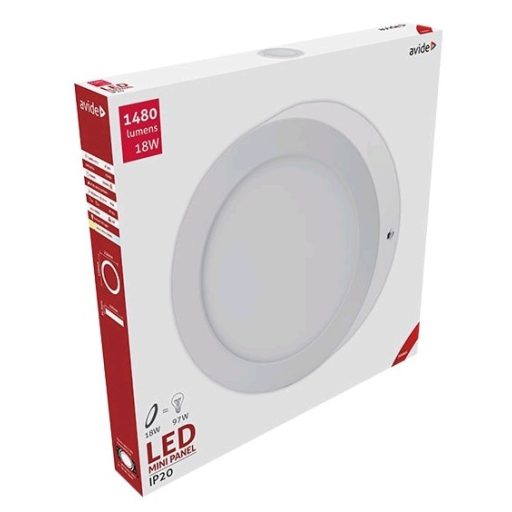 Avide LED Falra Szerelhető Kerek Mennyezeti Lámpa ALU 18W WW 3000K (ACSMWW-R-18W-ALU)