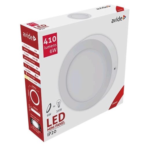 Avide LED Falra Szerelhető Kerek Mennyezeti Lámpa ALU 6W WW 3000K (ACSMWW-R-6W-ALU)