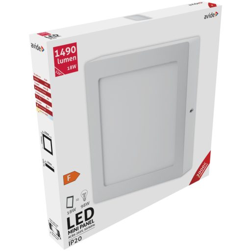 Avide LED Falra Szerelhető Négyzetes Mennyezeti Lámpa ALU 18W WW 3000K (ACSMWW-S-18W-ALU)