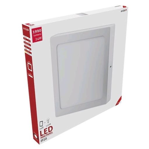Avide LED Falra Szerelhető Négyzetes Mennyezeti Lámpa ALU 24W WW 3000K (ACSMWW-S-24W-ALU)