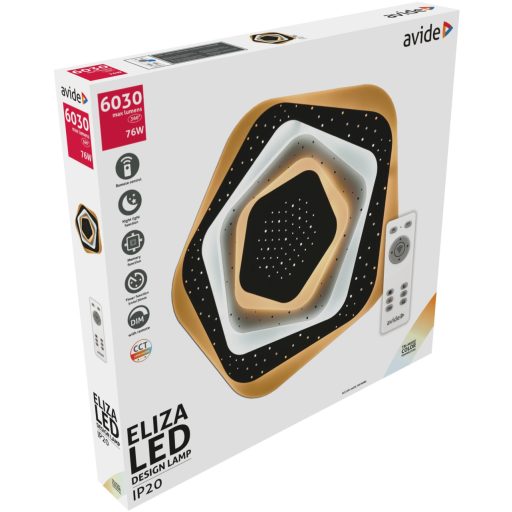 Avide Design Mennyezeti Lámpa Eliza 76W(38+38) RF Távirányítóval (ADO3S-EL-2.4G)