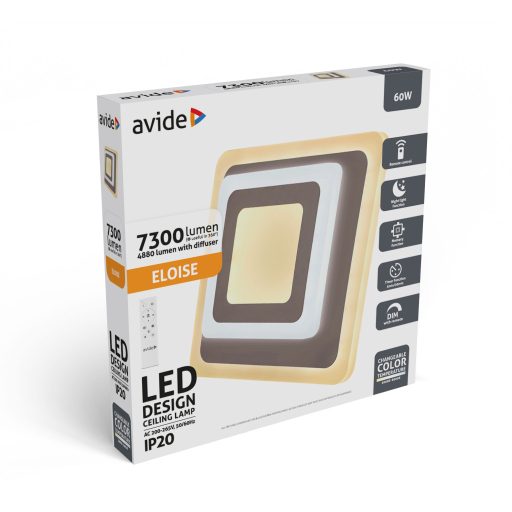 Avide Design Mennyezeti Lámpa Eloise 60W RF Távirányítóval (ADO3S-ELO-2.4G)