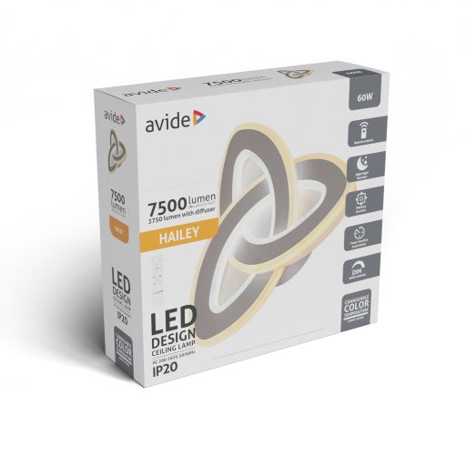 Avide Design Mennyezeti Lámpa Hailey 60W RF Távirányítóval (ADO3S-HAI-2.4G)