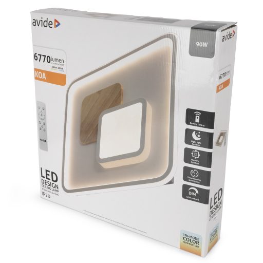 Avide Design Mennyezeti Lámpa Koa 90W RF Távirányítóval (ADO3S-KOA-2.4G)