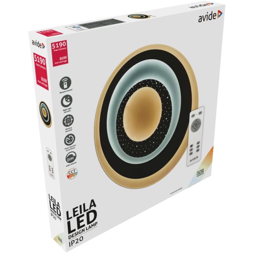 Avide Design Mennyezeti Lámpa Leila 80W(40+40) RF Távirányítóval (ADO3S-LEI-2.4G)