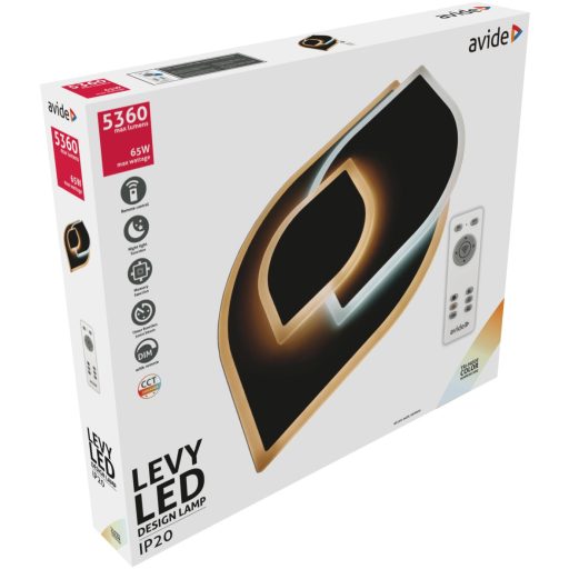 Avide Design Mennyezeti Lámpa Levy 65W(32.5+32.5) RF Távirányítóval (ADO3S-LEV-2.4G)