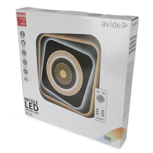 Avide Design Mennyezeti Lámpa Nicole 95W(47,5+47,5) RF Távirányítóval (ADO3S-NIC-2.4G)