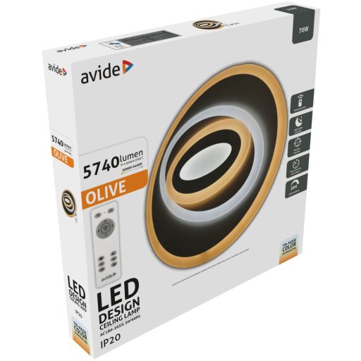 Avide Design Mennyezeti Lámpa Olive 70W(35+35) RF Távirányítóval (ADO3S-OLV-2.4G)