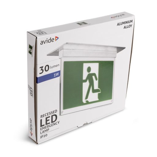 Avide Exit Fény ALU beépíthető vízszintes jelekkel IP20 (AEXITL-IP20-RE)