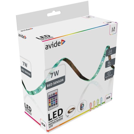 Avide LED Szalag Ágy Szenzor 12V 1.5m RGB (ALBLBED12V-SEN-RGB)