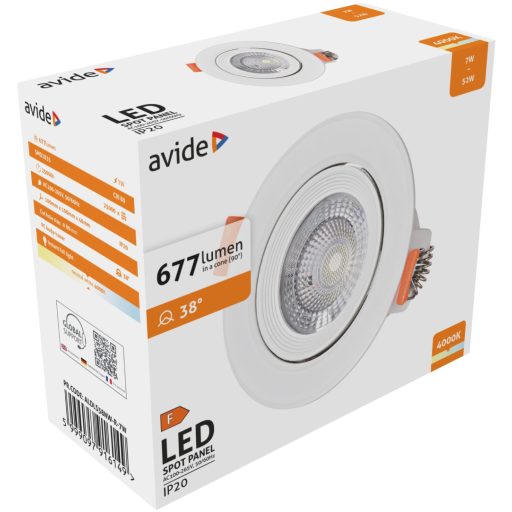 Avide LED Beépíthető Spot 38° Kerek 7W NW 4000K (ALDLS38NW-R-7W)