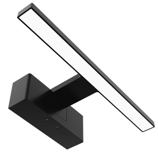 Avide LED Tükörvilágító Lámpa Szerelődobozzal Szögletes Fekete Műanyag 300mm NW 4000K 5W IP44 (ALML-B30-B-5WB)