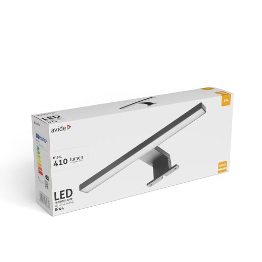 Avide LED Tükörvilágító Lámpa Szögletes Fekete Műanyag 300mm NW 4000K 5W IP44 (ALML-B30-B-5W)