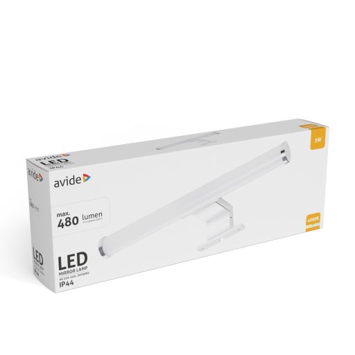 Avide LED Tükörvilágító Lámpa Kerek Króm Műanyag 300mm NW 4000K 5W IP44 (ALML-R30-C-5W)