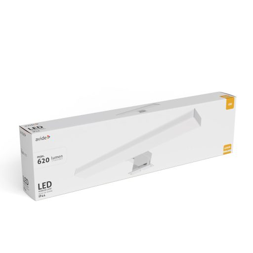 Avide LED Tükörvilágító Lámpa Szögletes Króm Műanyag 400mm NW 4000K 6W IP44 (ALML-S40-C-6W)