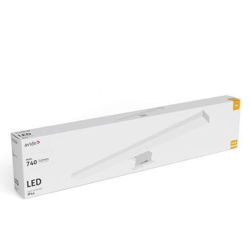 Avide LED Tükörvilágító Lámpa Szögletes Króm Műanyag 500mm NW 4000K 7W IP44 (ALML-S50-C-7W)
