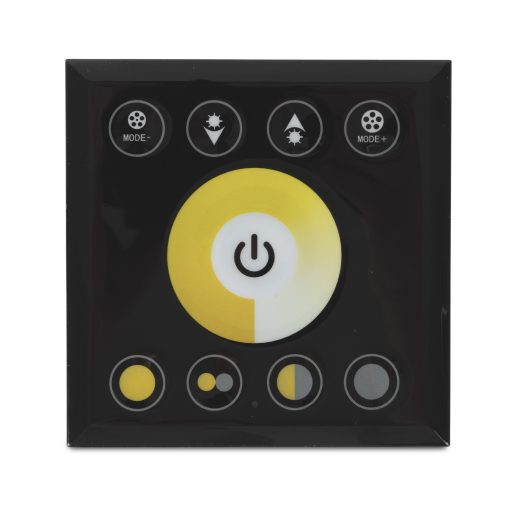 Avide 2 zónás érintőpaneles vezérlő, CCT LED szalaghoz, 2.4G, 5V-24V Fekete (ALSA-24V-CCTTP-2Z-B)