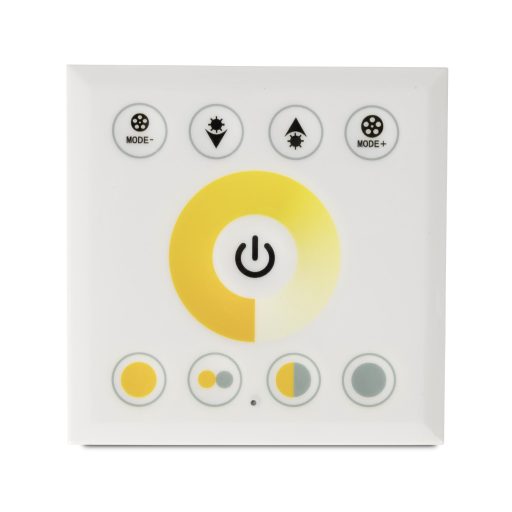 Avide 2 zónás érintőpaneles vezérlő, CCT LED szalaghoz, 2.4G, 5V-24V fehér (ALSA-24V-CCTTP-2Z-W)