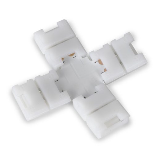 Avide LED Szalag 12-24V X elosztó elem, forr.mentes, fehér-2eres, 8mm (10 db-os csom.) (ALSA-BXC-2P-2835-8MM-10)