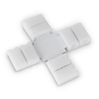   Avide LED Szalag 12-24V X elosztó elem, forr.mentes, RGB-4 eres, 10mm (10 db-os csom.) (ALSA-BXC-4P-5050-10MM-10)