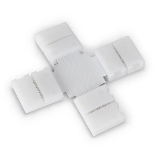 Avide LED Szalag 12-24V X elosztó elem, forr.mentes, RGB-4 eres, 10mm (10 db-os csom.) (ALSA-BXC-4P-5050-10MM-10)