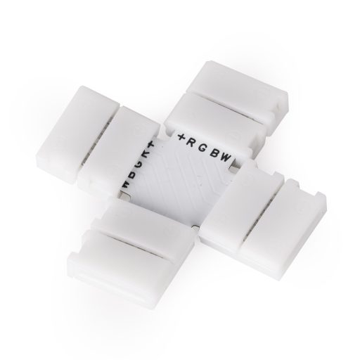 Avide LED Szalag 12-24V X elosztó elem, forr.mentes, RGB+W-5 eres, 12mm (10 db-os csom.) (ALSA-BXC-5P-5050-12MM-10)