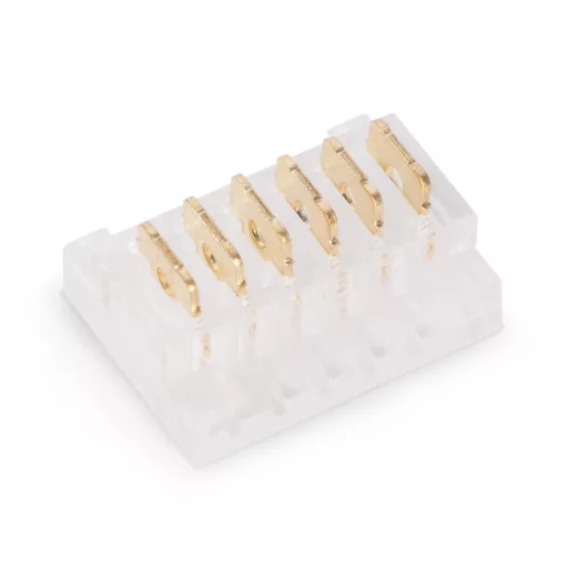 Avide LED Szalag 12-24V csatlakozó, forr.mentes, RGB+CCT-6 eres, 12mm (10 db-os csom.) (ALSA-C-6P-SMD-12MM-10)