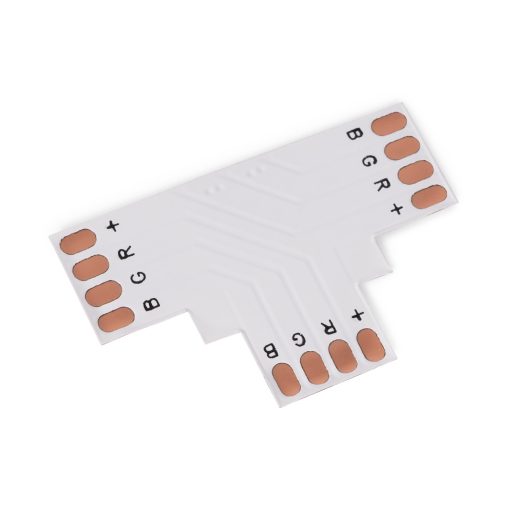 Avide LED Szalag 12-24V T elosztó elem, forr.mentes, RGB-4 eres, 10mm (10 db-os csom.) (ALSA-TC-4P-5050-10MM-10)