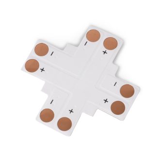   Avide LED Szalag 12-24V X elosztó elem, forr.mentes, fehér-2 eres, 8mm (10 db-os csom.) (ALSA-XC-2P-2835-8MM-10)