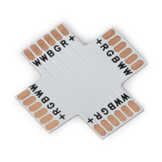   Avide LED Szalag 12-24V X elosztó elem, forr.mentes, RGB+CCT-6 eres, 12mm (10 db-os csom.) (ALSA-XC-6P-5050-12MM-10)