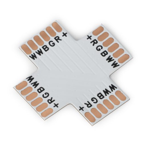 Avide LED Szalag 12-24V X elosztó elem, forr.mentes, RGB+CCT-6 eres, 12mm (10 db-os csom.) (ALSA-XC-6P-5050-12MM-10)