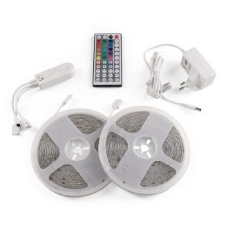   Avide LED Szalag Bliszter 12V 22W RGB 2x5m TUYA - Zene vez. + IR távirányító (ALSB5050RGBTUYA44-10M)