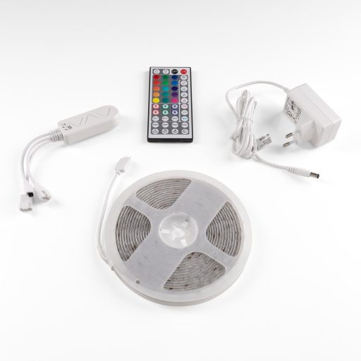 Avide LED Szalag Bliszter 12V 16W RGB 5m TUYA - Zene vez. + IR távirányító (ALSB5050RGBTUYA44-5M)