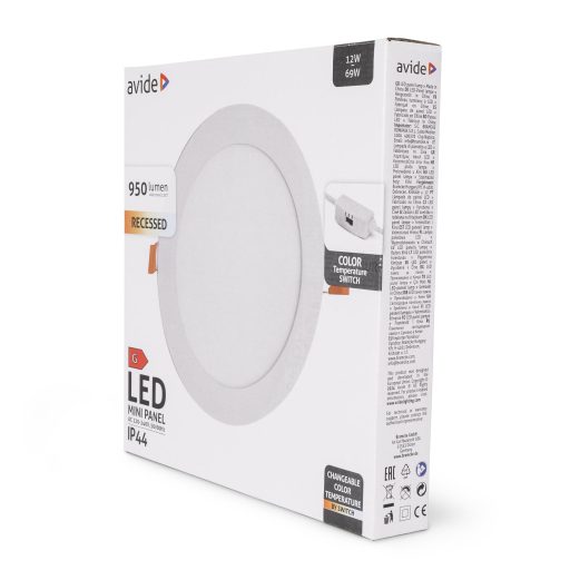 Avide LED Beépíthető Kerek Mennyezeti Lámpa ALU 12W CCT IP44/IP20 (AMRPCCT-R-12W-ALU44)