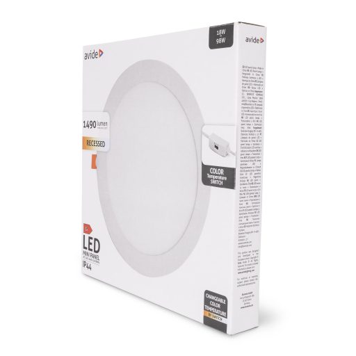 Avide LED Beépíthető Kerek Mennyezeti Lámpa ALU 18W CCT IP44/IP20 (AMRPCCT-R-18W-ALU44)