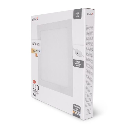 Avide LED Beépíthető Négyzetes Mennyezeti Lámpa ALU 18W CCT IP44/IP20 (AMRPCCT-S-18W-ALU44)