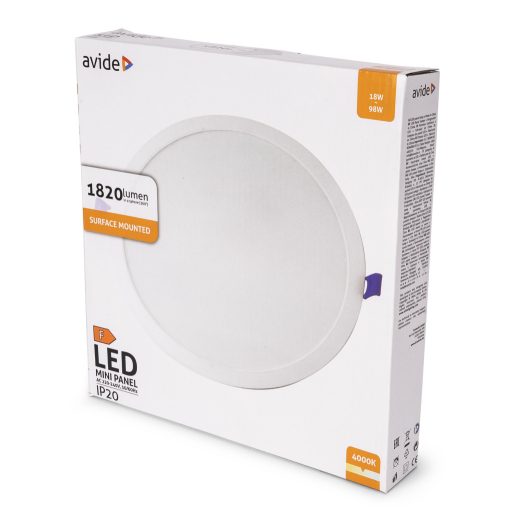 Avide LED Beépíthető Kerek Mennyezeti Lámpa Műanyag 18W NW 4000K (AMRPNW-R-18W-PC)