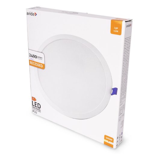 Avide LED Beépíthető Kerek Mennyezeti Lámpa Műanyag 24W NW 4000K (AMRPNW-R-24W-PC)